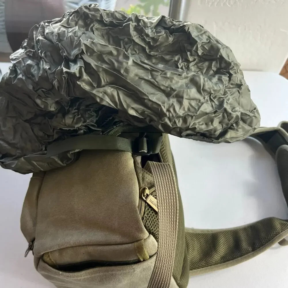 Matin Canvas Tan Camera Backpack Padded Inside Pockets Adjustable Straps